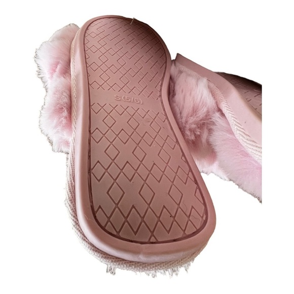 Nwt Flora by Flora Nikrooz cross band faux fur fluffy slippers in multiple sizes - Picture 7 of 8
